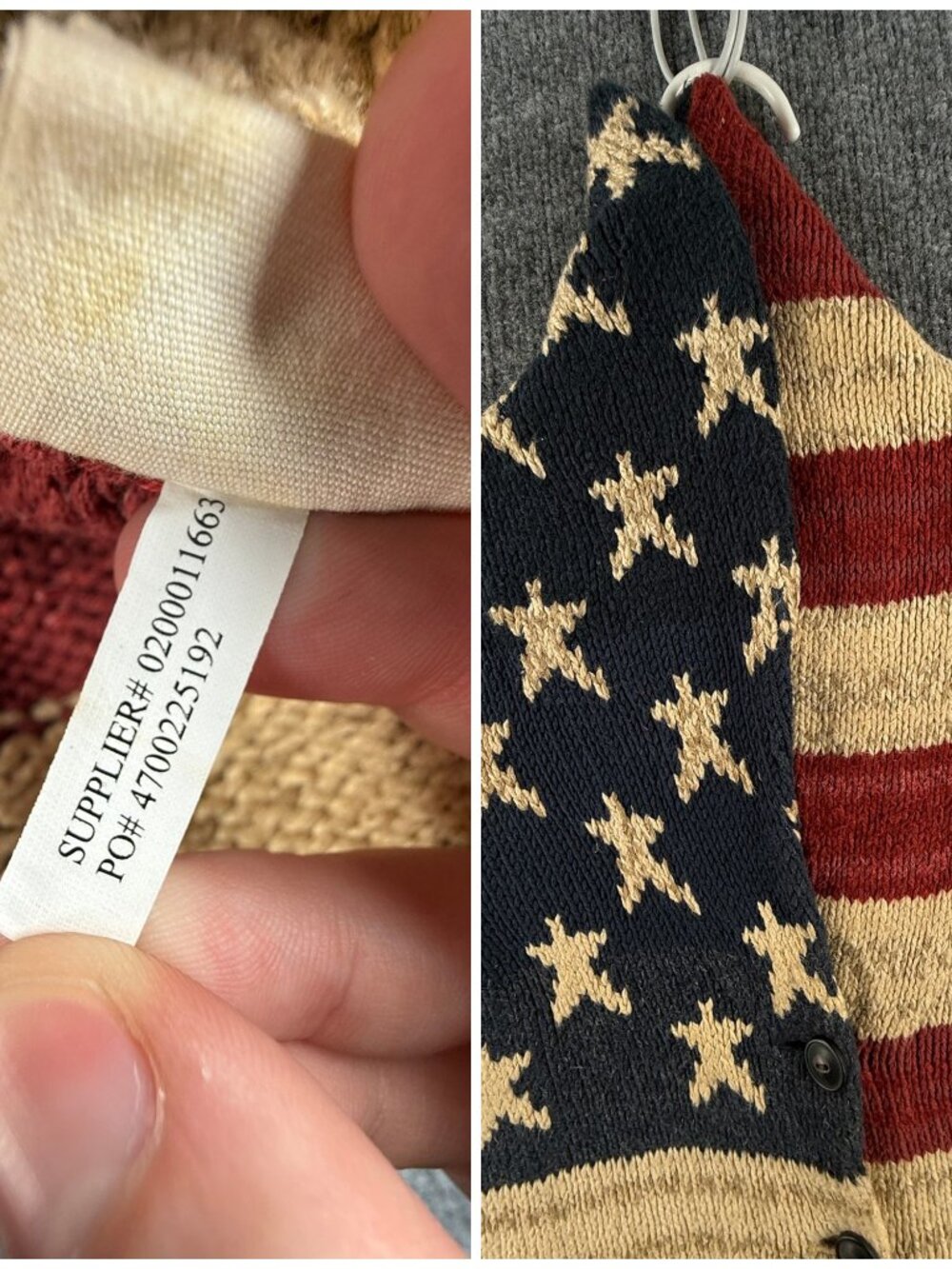 Ralph Lauren AOP Flag Sweater Chunky USA Colorful Stars Stripes Cotton Linen - Picture 14 of 16